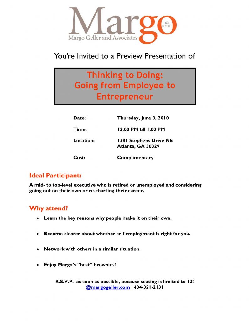 Flyer for Thinking to Doing sb version
